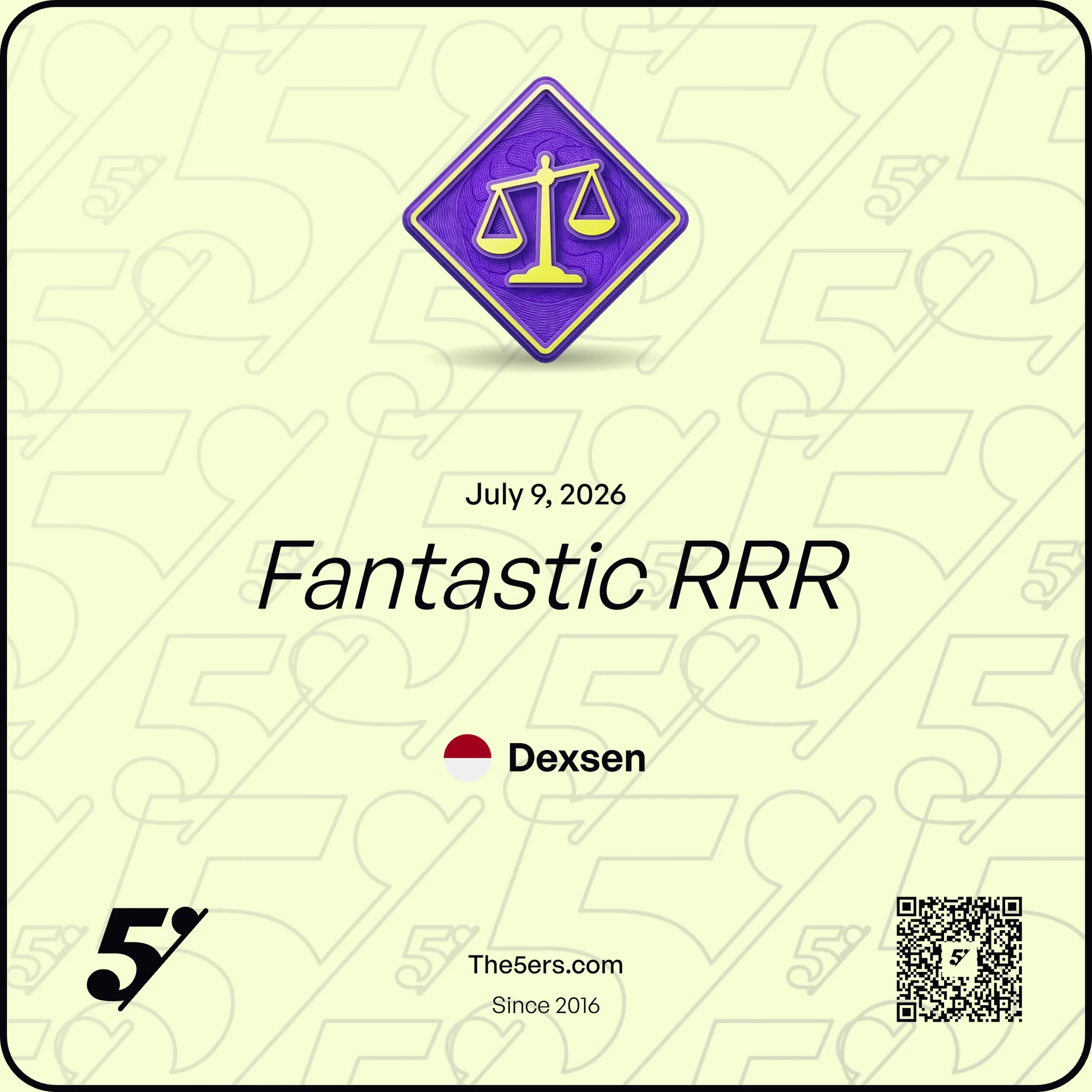 The5ers Fantastic RRR badge, July 2026